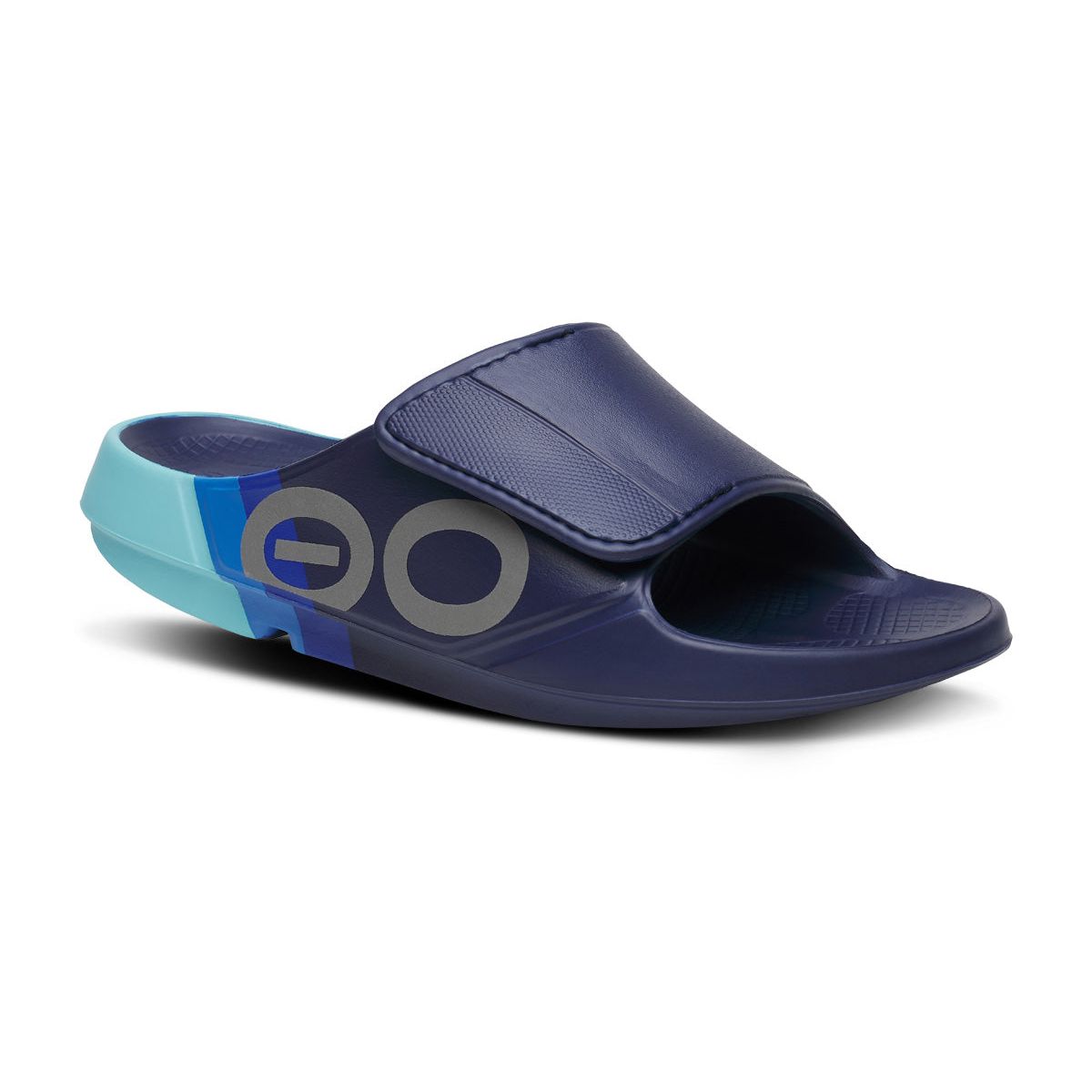 1553SKYRAL_shot2 OOFOS Unisex Ooahh Sports Flex Sandals in Sky Rally - Image 1