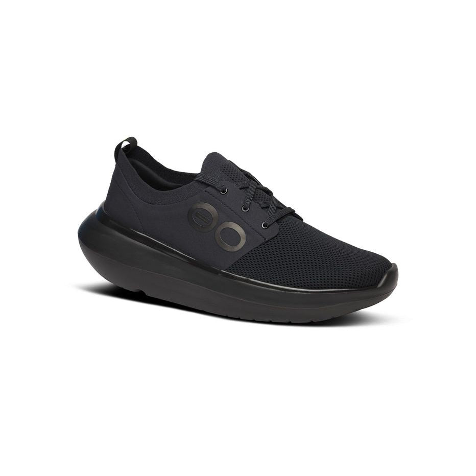5087BLACK_shot2_932x680_77e043f3-aee5-4485-9b4a-c912cef5acdd OOFOS Men's OOMY Stride Shoe in Black - Image 1