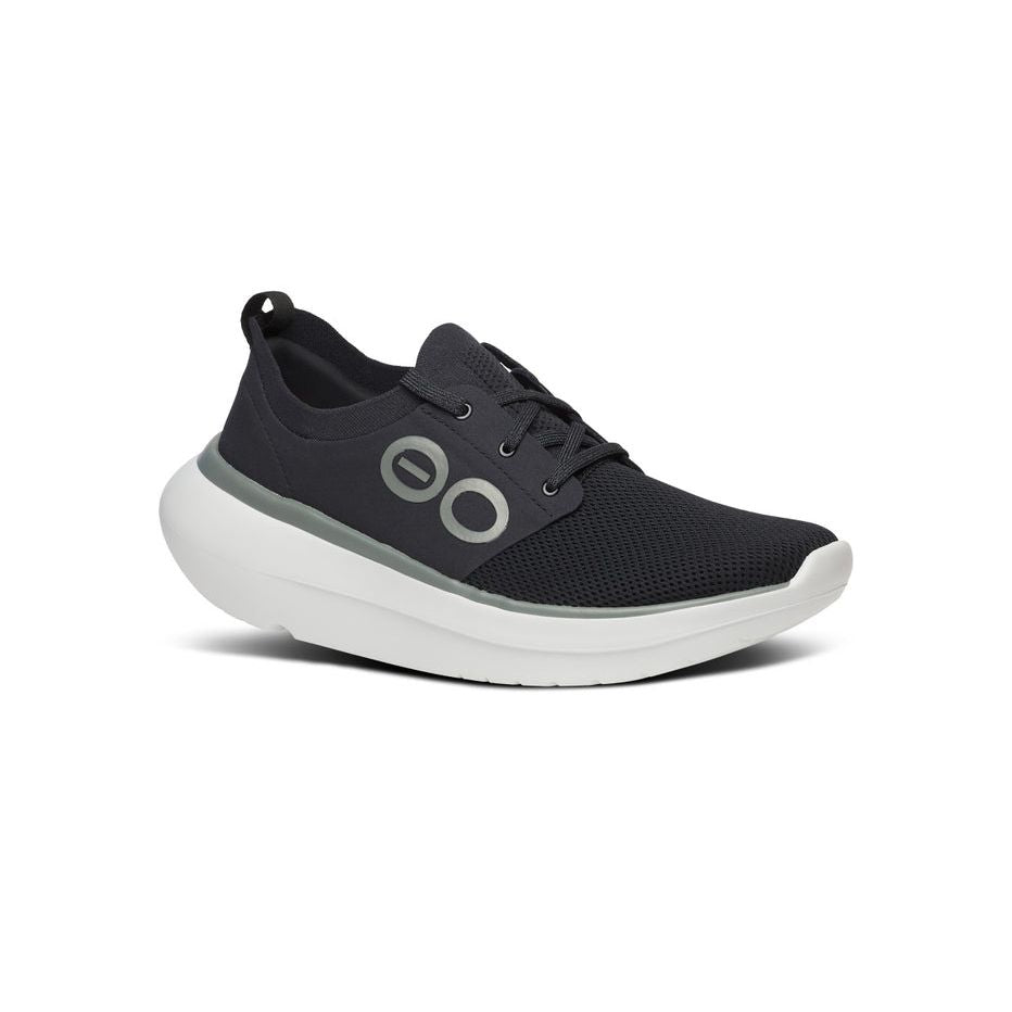 5087WHTBLK_shot2_1_932x680_a9a27d20-1672-4935-a343-558c79a1a51d OOFOS Men's OOMY Stride Shoe in White Black - Image 1