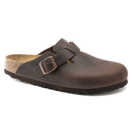 Birkenstock Boston Oiled Leather Classic Footbed Clog in Habana  Men's Footwear