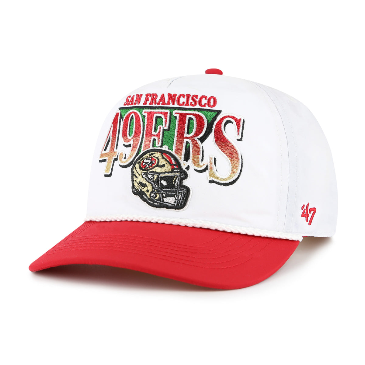 F-TRBUT27NYP-WH-HR-F '47 San Francisco 49ers Tribute Hitch Adjustable Hat in White - Image 1