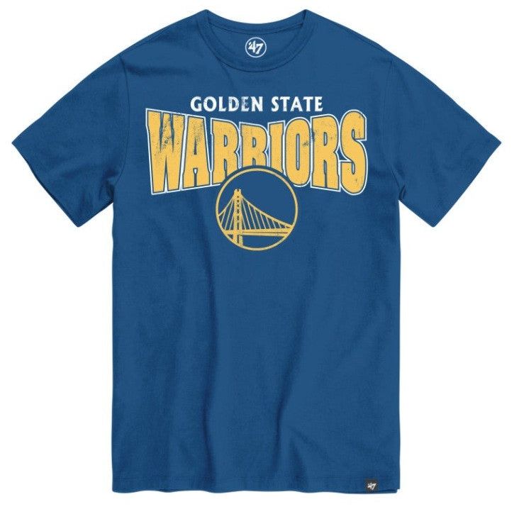 GSW_c5e3341d-9e10-4f2d-b233-213facdd6cb4 '47 Men's Golden State Warriors Take Charge Franklin T-Shirt in Jetty Blue - Image 1