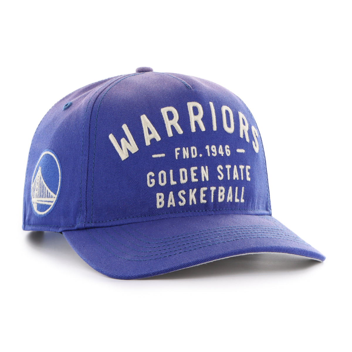 K-DSLME08GWP-RY-HR-F2 '47 Golden State Warriors Laramie Hitch Adjustable Hat in Royal Dusted - Image 1