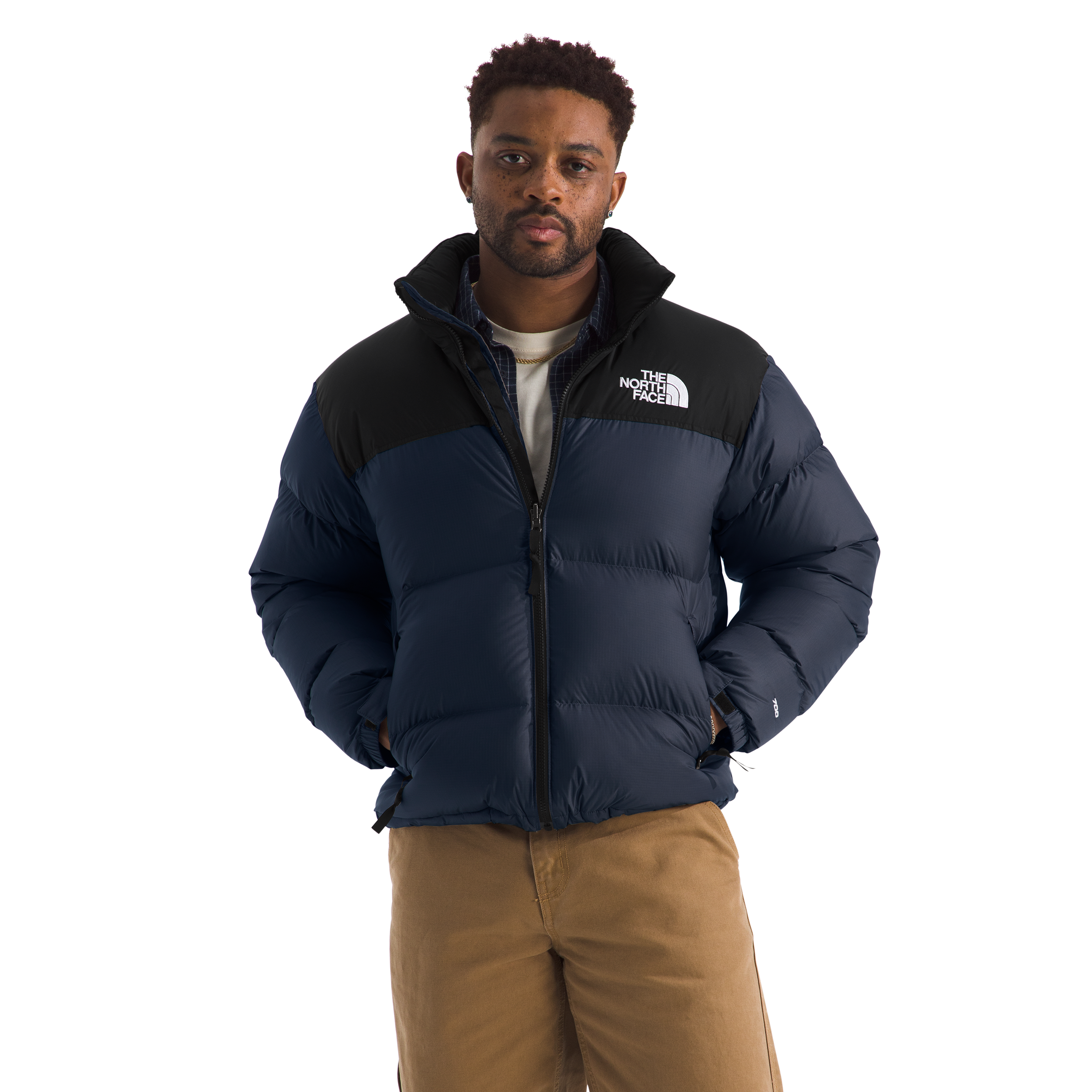 NF0A3C8DGOB-HERO The North Face Men's 1996 Retro Nuptse Jacket | Summit Navy/TNF Black - Image 1