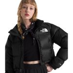 The North Face Women's Nuptse Short Jacket in TNF Black/TNF Black/Recycled Down - Image 3