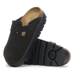 Birkenstock Boston Chunky Suede Leather in Black/Black - Image 5