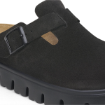 Birkenstock Boston Chunky Suede Leather in Black/Black - Image 9