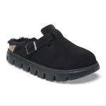 Birkenstock Women's Boston Chunky Shearling Suede Leather-Shearling in Black