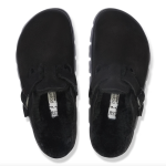 Birkenstock Women's Boston Chunky Shearling Suede Leather-Shearling in Black - Image 6