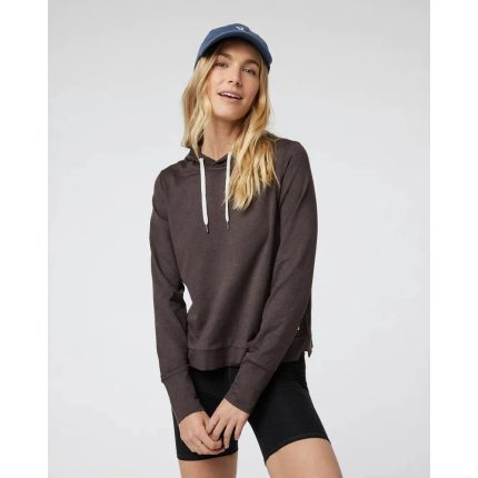 Vuori Women's Halo Essential Hoodie in Java Heather  Clothing